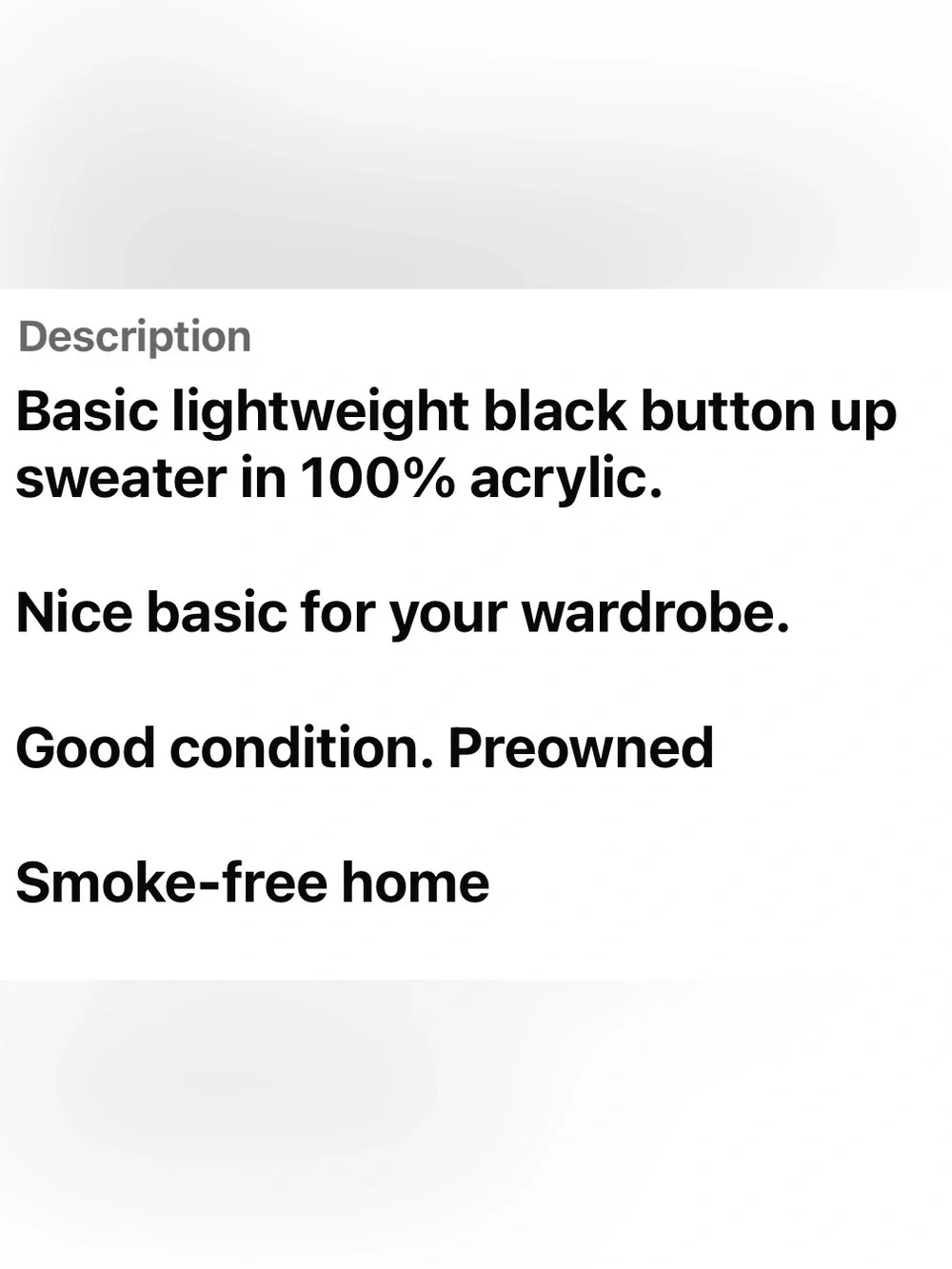 Carolyn Taylor Classic Black Crewneck Button-Front Sweater Cardigan